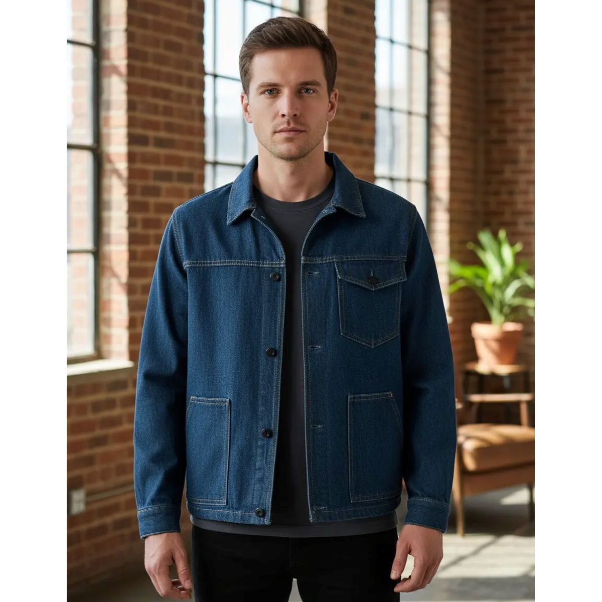 KUMEN - Chaqueta Slack Mezclilla Kumen