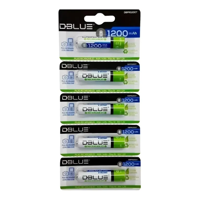 Pack 5 Pilas Recargables Aaa 1200mha