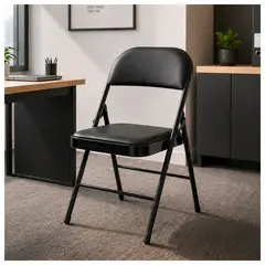 NOVAHUS - Pack  6 Silla Plegable Acolchada Negra Fold