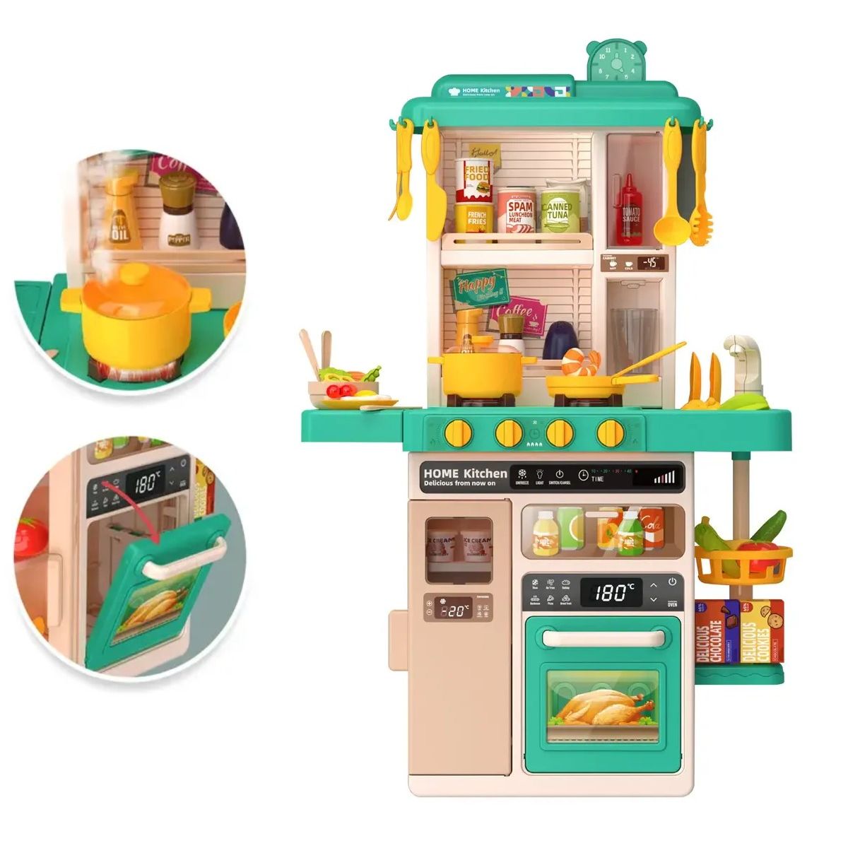 GENERICO - Cocina Juguete Grande 50pcs Niños Kitchen 78cm Verde Labg
