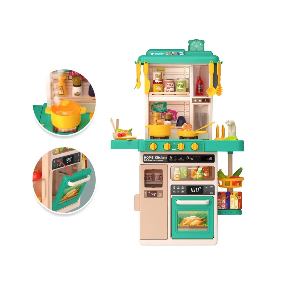 GENERICO - Cocina Juguete Grande 50pcs Niños Kitchen 78cm Verde Labg