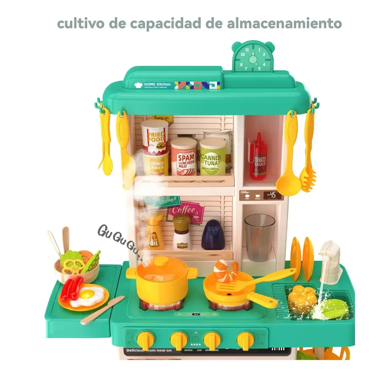 GENERICO - Cocina Juguete Grande 50pcs Niños Kitchen 78cm Verde Labg