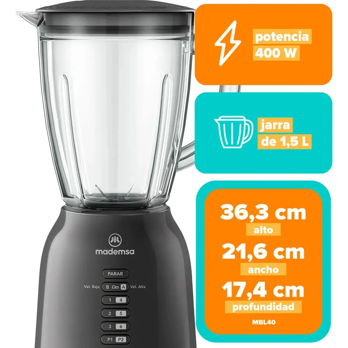 MADEMSA - LICUADORA MADEMSA 1.5 L