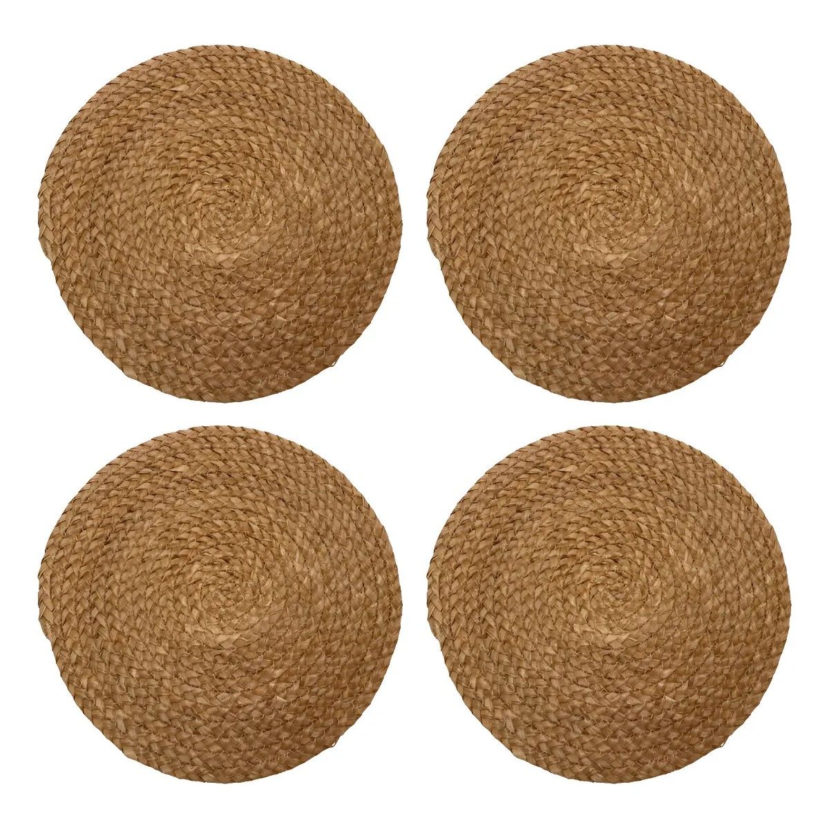 GENERICO - Set 4 Individuales Fibras Naturales Ubud De Ø35cms Color Fibra Natural Tramado BELUG