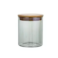 GENERICO - Frasco Organizador 450ml Vidrio - Tapa de Bambú y Sello de Silicona