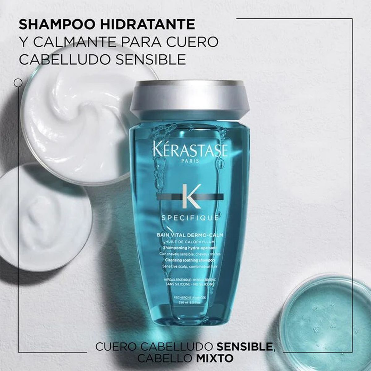 KERASTASE - Shampoo Calmante Cuero Cabelludo Sensible Bain Vital Dermo-Calm Specifique 500 ml Kerastase