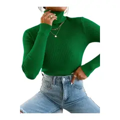 LOOK SHOP - Sweater Beatle Lana Mujer Cuello Alto Doble Otoño Invierno T50