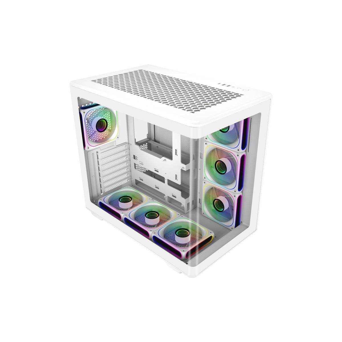 COOLER MASTER - Gabinete Gamer Cooler Master Elite 600, Mid Tower, 7 Ventiladores ARGB, Blanco