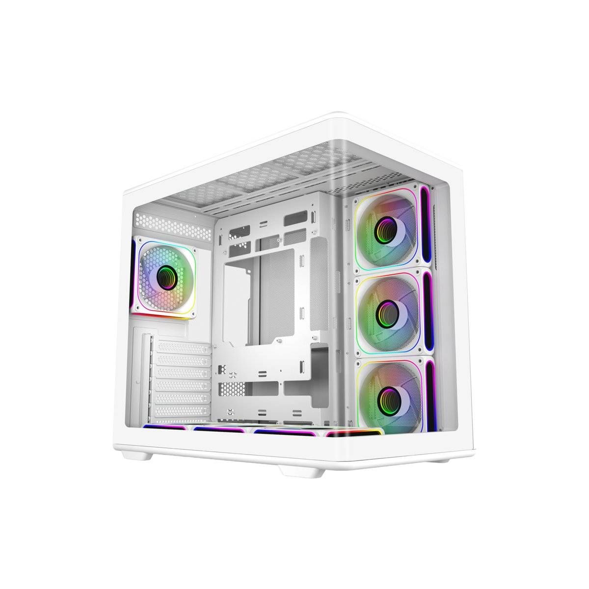 COOLER MASTER - Gabinete Gamer Cooler Master Elite 600, Mid Tower, 7 Ventiladores ARGB, Blanco