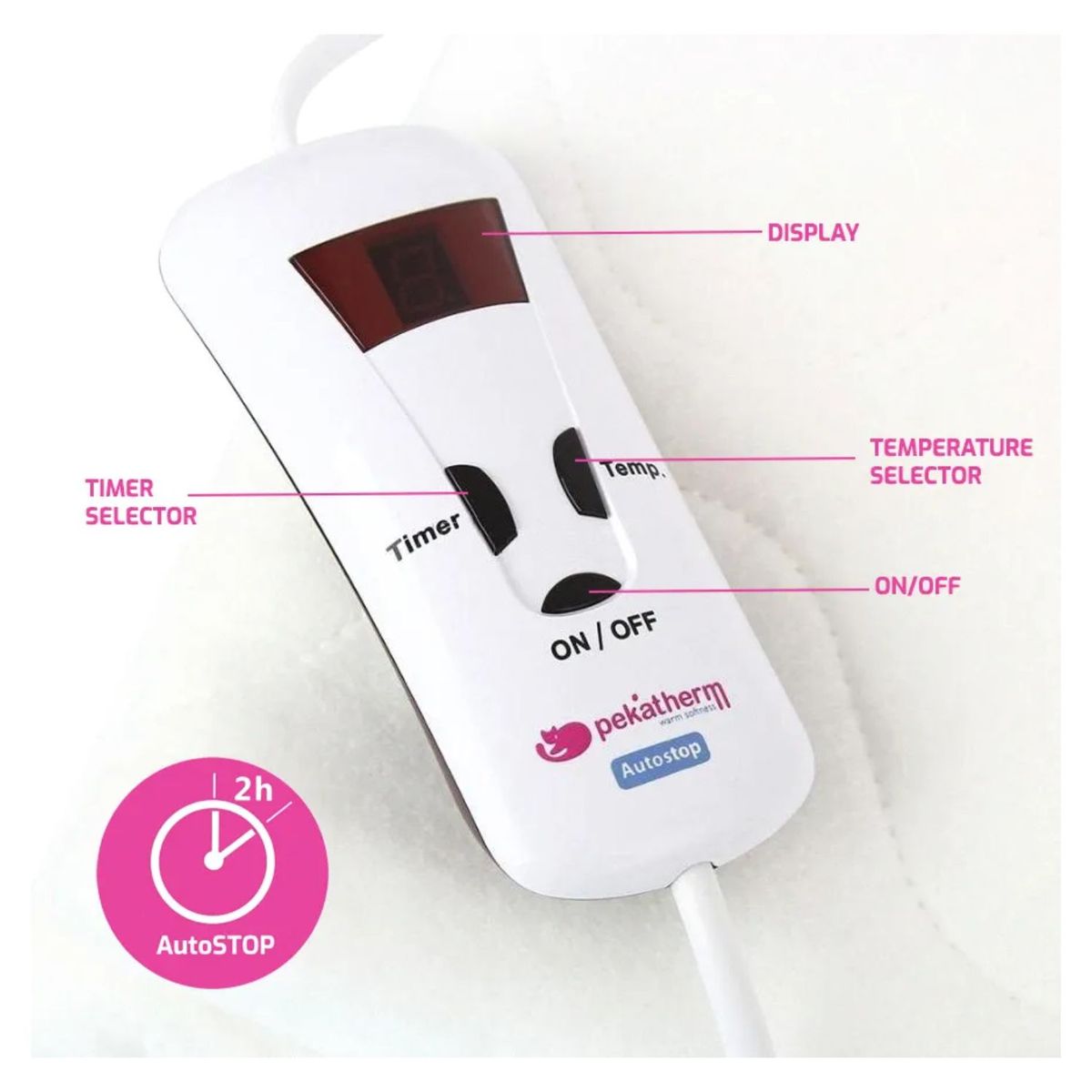 PEKATHERM - Calienta Pies Eléctrico Pekatherm Gris con Cojín Extraíble y 4 Niveles