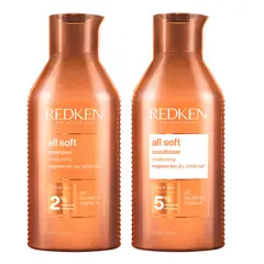 REDKEN - Tratamiento Capilar Hidratación Cabello Seco All Soft Shampoo 500Ml + Acondicionador 500Ml