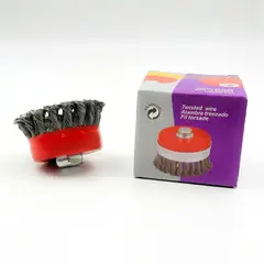 GENERICO - Grata de Copa Trenzada 3” Cepillo Metálico para Esmeril Angular