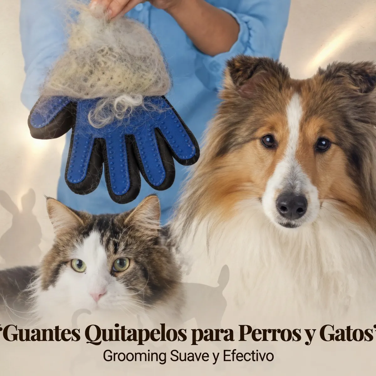 MOVI - Guantes Quitapelos para Mascota - Removedor de Pelo de Perros y Gatos Reutilizables