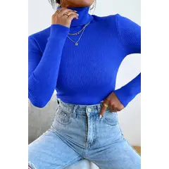 LOOK SHOP - Sweater Beatle Lana Mujer Cuello Alto Doble Otoño Invierno T50
