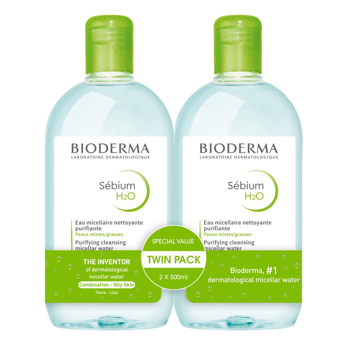 BIODERMA - Duo Agua Micelar Sébium H2O - Bioderma