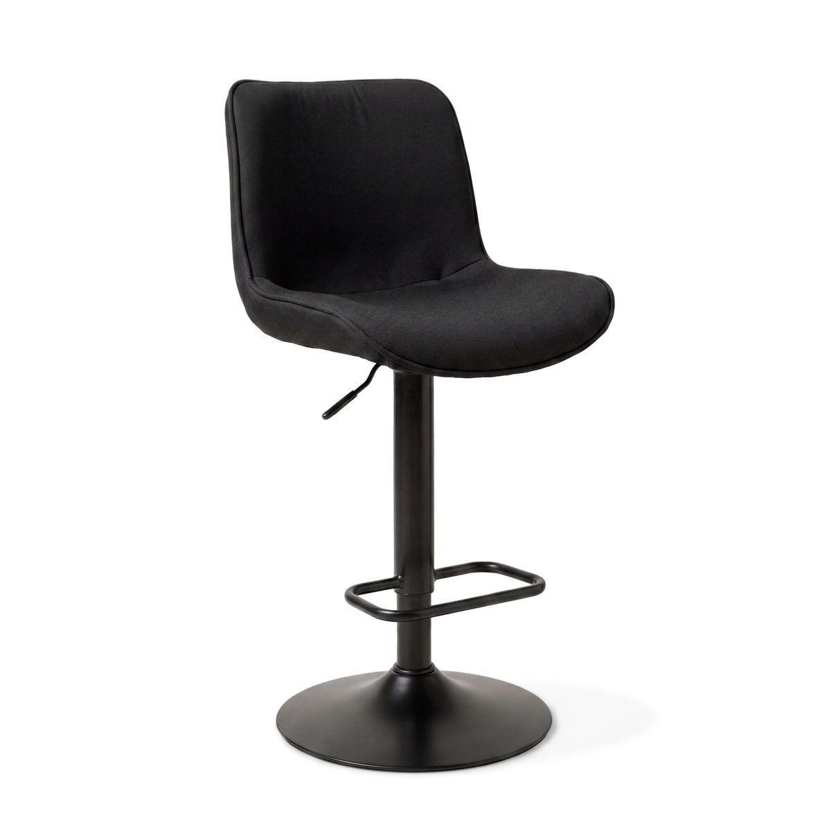 VENHOOUSE - Taburete Piso Silla Bar Acolchado Regulable Giratorio Respaldo Dorik Negro