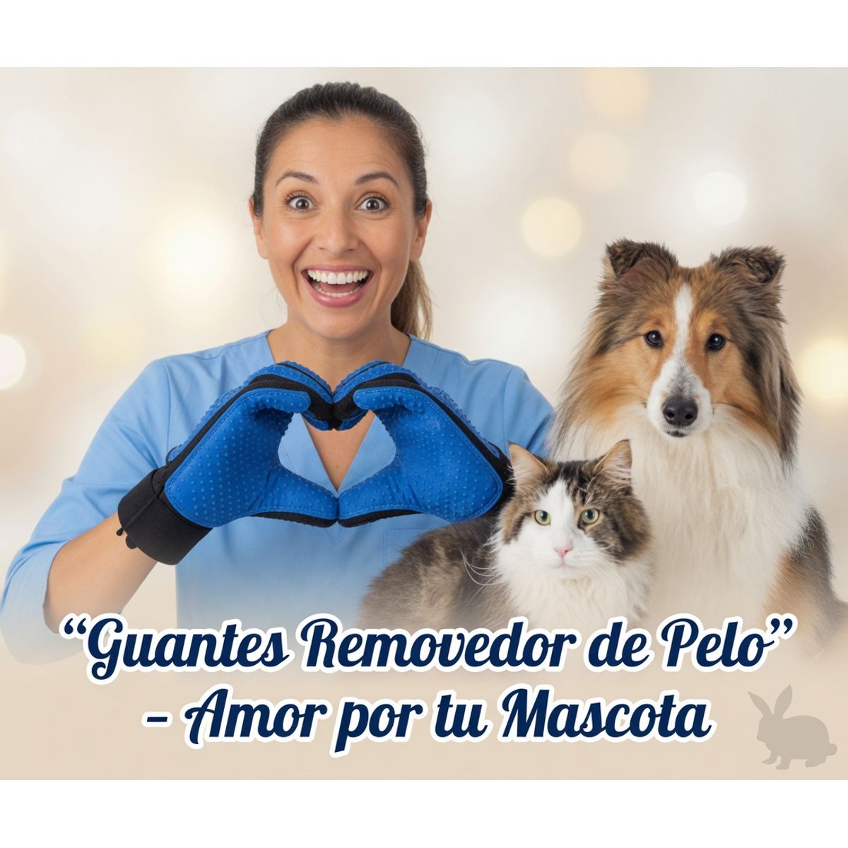 MOVI - 2 Guantes Quitapelos para Mascota - Removedor de Pelo de Perros y Gatos