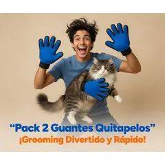 MOVI - 2 Guantes Quitapelos para Mascota - Removedor de Pelo de Perros y Gatos