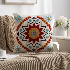 CHINA - Pack De 2 Cojines + 2 Fundas Bordadas Con Cierre Oculto Medida 45x45cm