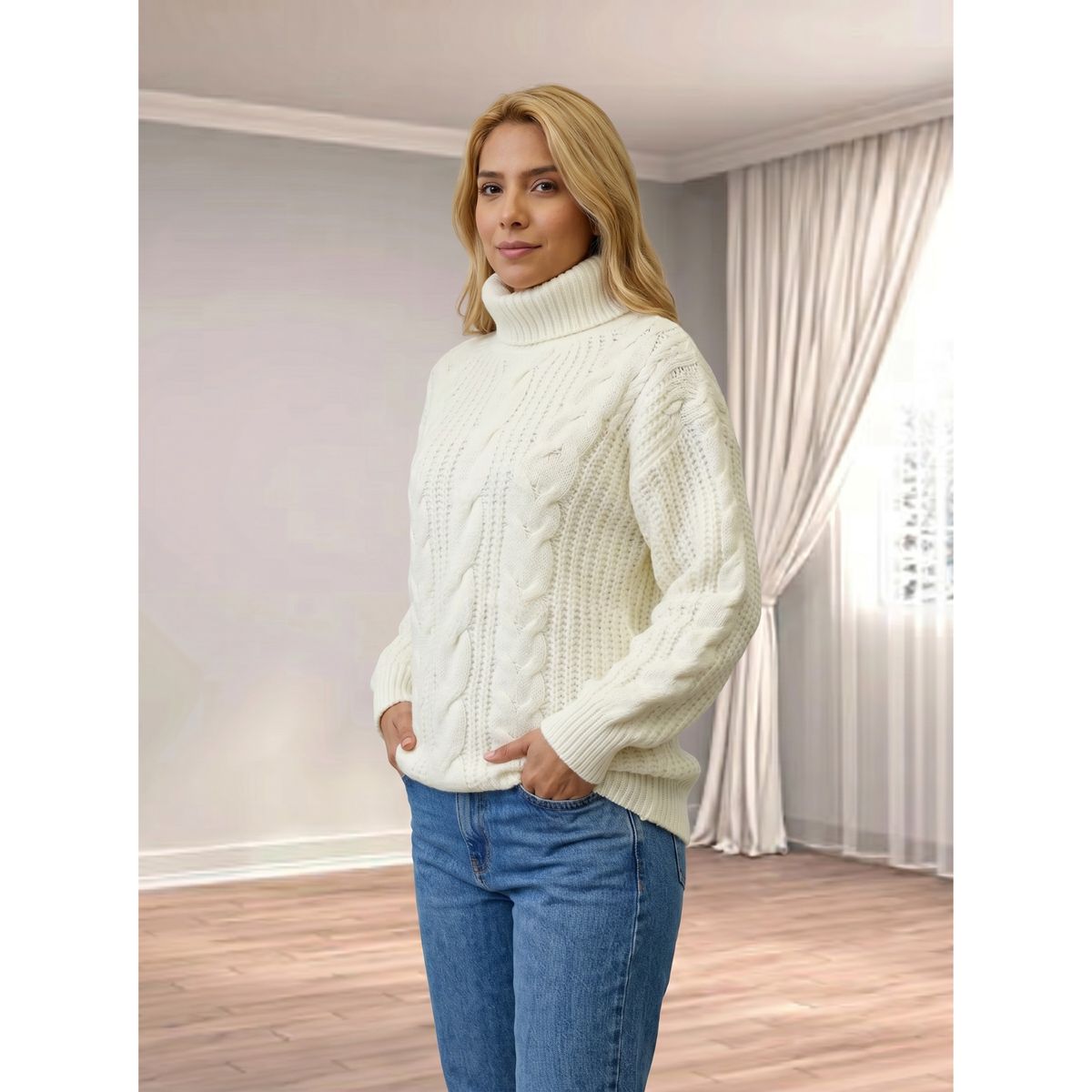 LIKE SHOP - Sweater Lana Mujer Tejido Otoño Invierno Grueso Diseños Colores 6880