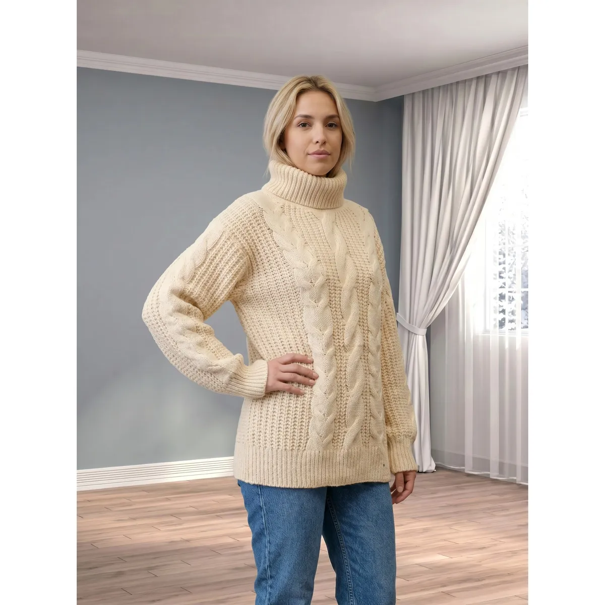 LIKE SHOP - Sweater Lana Mujer Tejido Otoño Invierno Grueso Diseños Colores 6880
