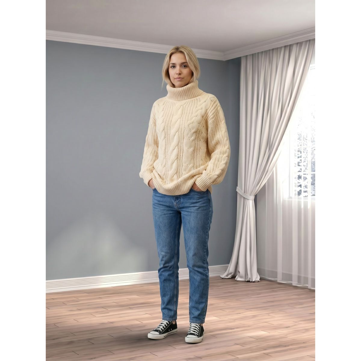 LIKE SHOP - Sweater Lana Mujer Tejido Otoño Invierno Grueso Diseños Colores 6880