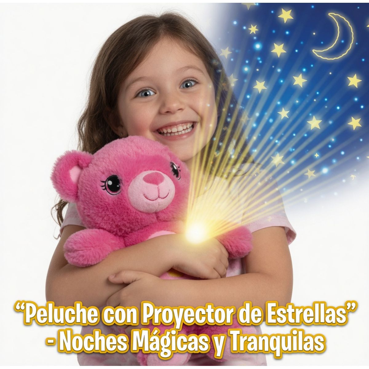 MOVI - Peluche de Apego con Música y Proyección de Estrellas Juguete Calmante para Bebés y Niños