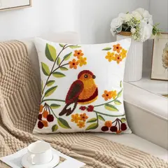 CHINA - Pack De 2 Cojines + 2 Fundas Bordadas Con Cierre Oculto Medida 45x45cm