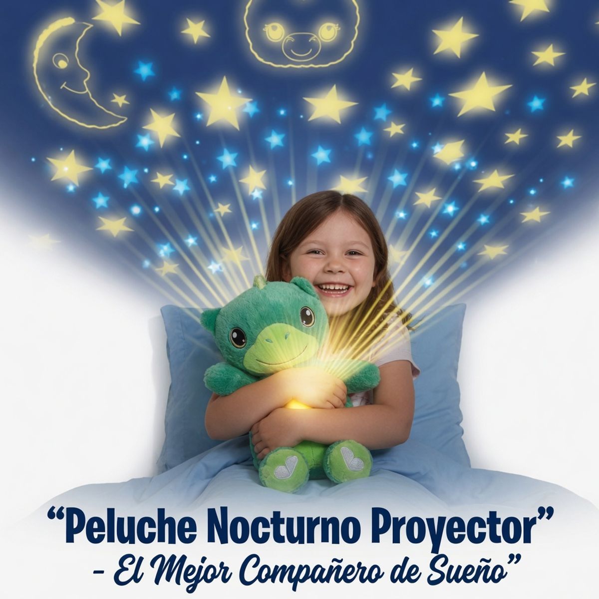 MOVI - Juguete Calmante para Bebés y Niños Peluche de Apego con Música y Proyección de Estrellas
