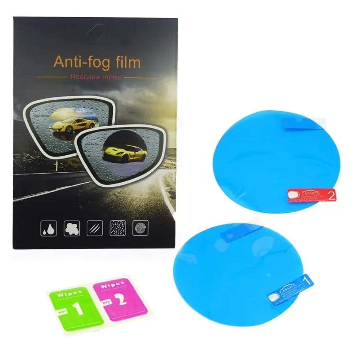 GENERICO - Kit de Películas Protectoras Antiniebla Antilluvia para Espejos Retrovisores Redonda