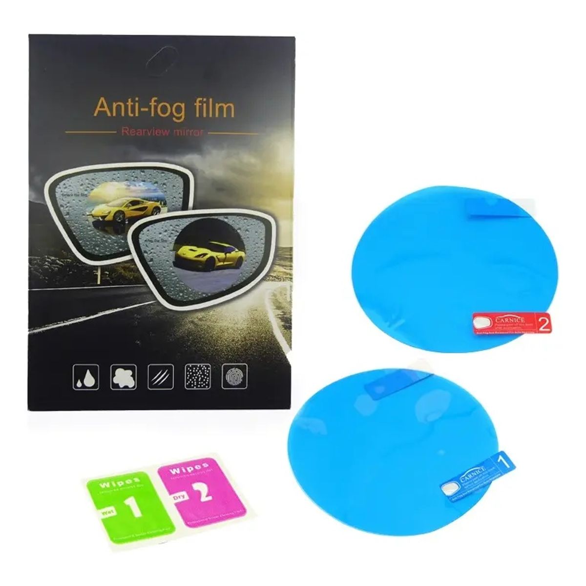 GENERICO - Kit de Películas Protectoras Antiniebla Antilluvia para Espejos Retrovisores Redonda