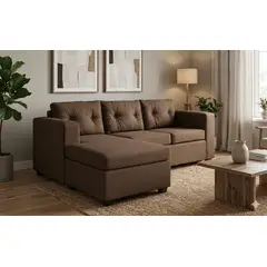 GENERICO - Sofa Seccional Julietta 3 Cuerpos Cafe Chocolate