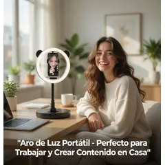 MOVI - Aro de Luz Grande Portátil LED con Trípode y Control para TikTok, YouTube, Selfies y Maquillaje