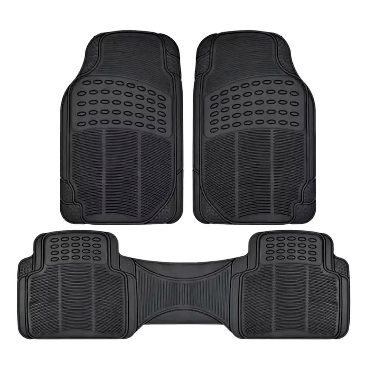 GENERICO - Alfombra Piso De Goma Auto Universal 3 Piezas Camello
