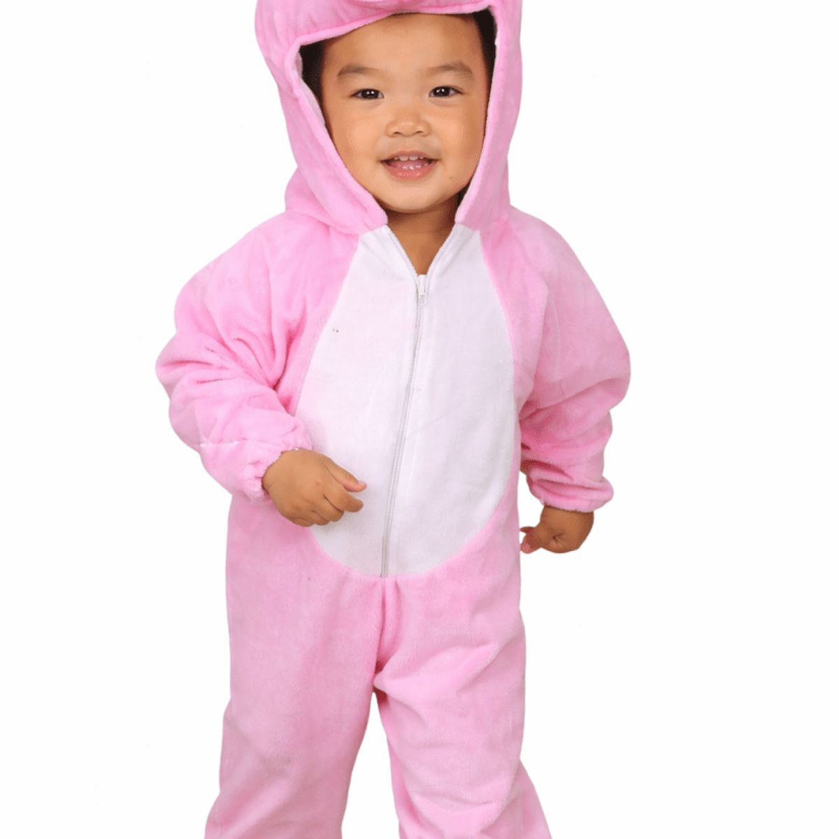 GENERICO - Disfraz Cerdito Rosado Infantil Plush con Capucha