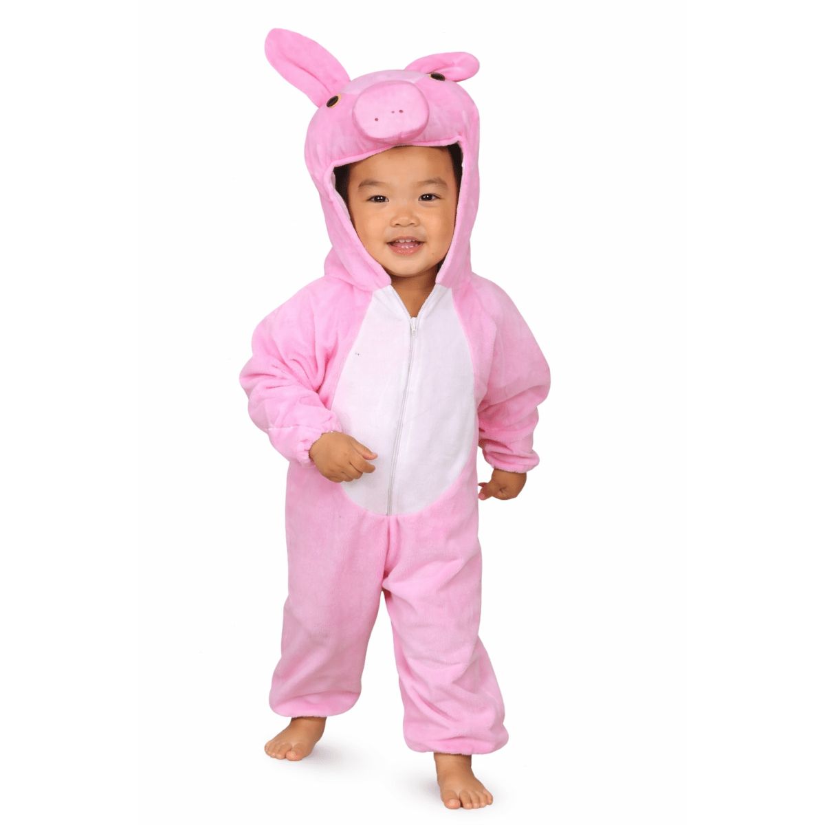GENERICO - Disfraz Cerdito Rosado Infantil Plush con Capucha