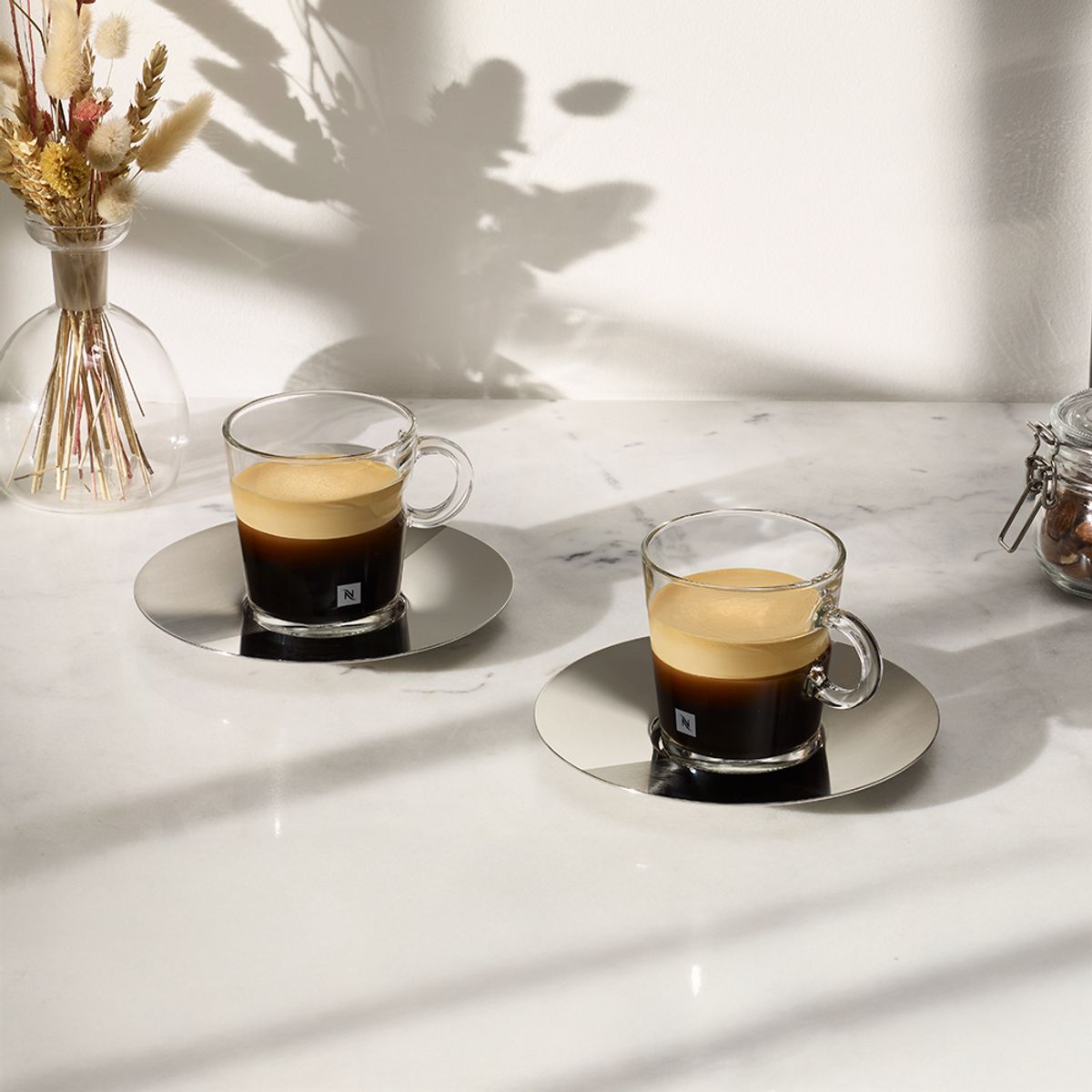 NESPRESSO - Tazas Espresso Vidrio Plateado Nespresso View 2 Tazas y Platos