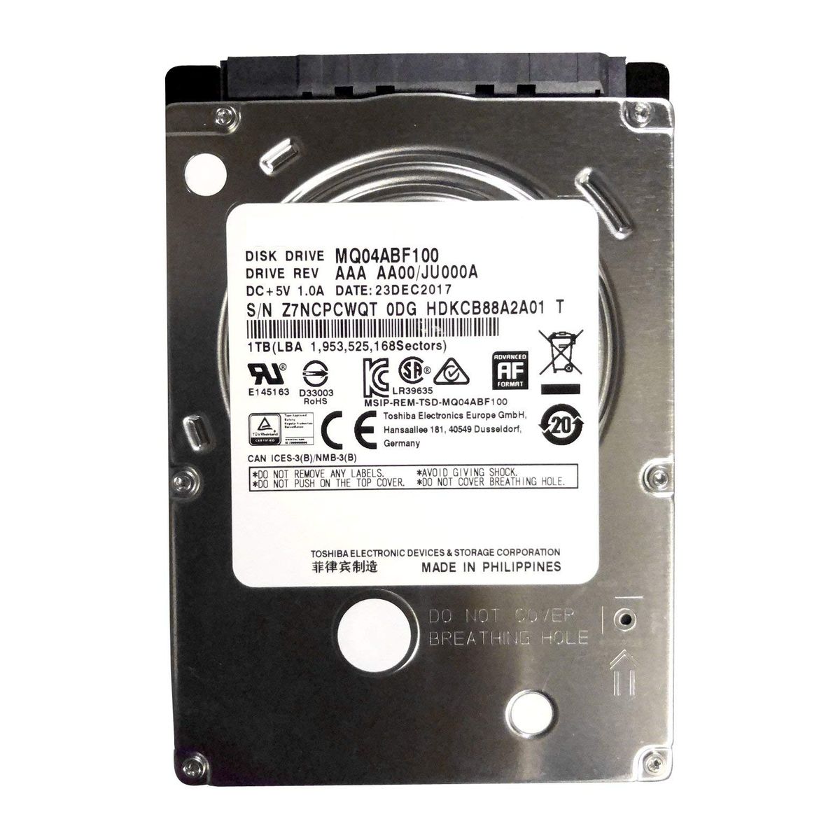 TOSHIBA - Disco Duro Toshiba L200 500gb 2.5  pc-consola-nvr Plateado
