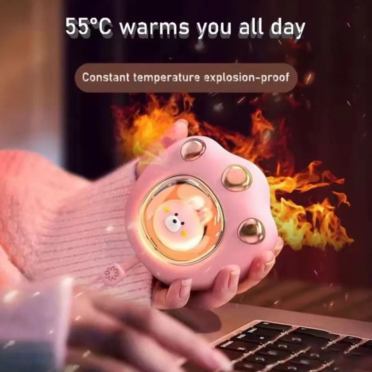 GENERICO - Calentador mano portatil usb  eléctrico guatero bolsillo Rosado