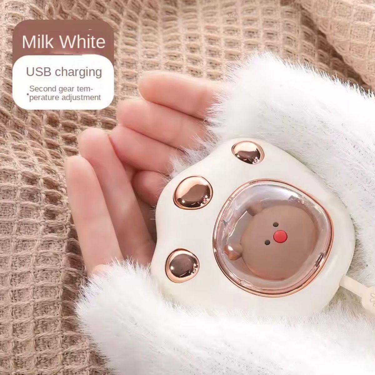 GENERICO - Calentador mano portatil usb  eléctrico guatero bolsillo blanco