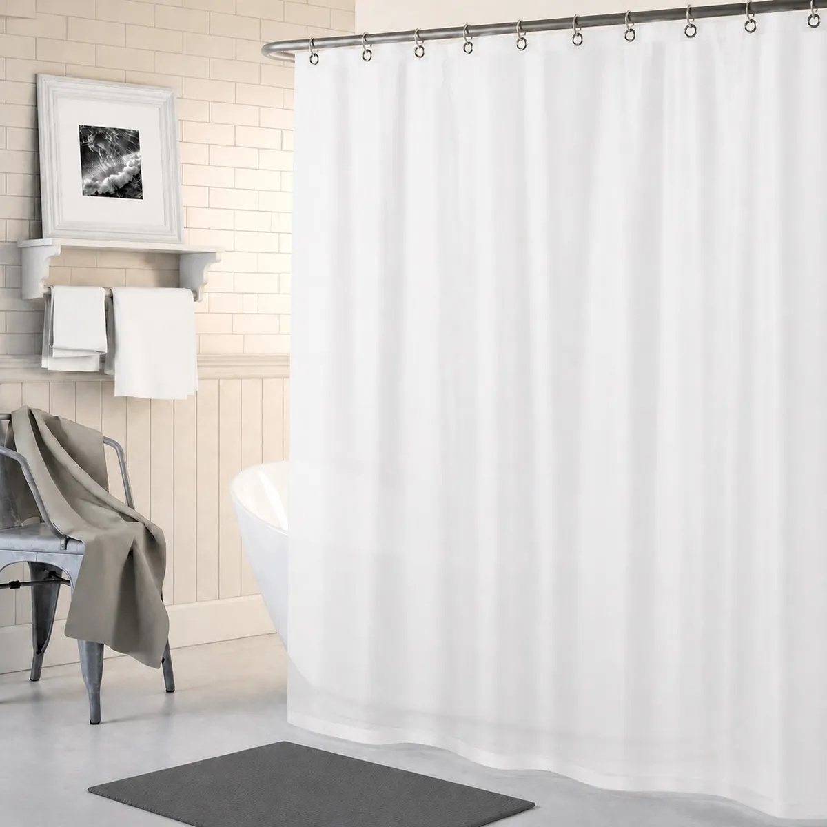 PALERMO - Forro Cortina Baño Ducha 180x180cm Impermeable Blanco
