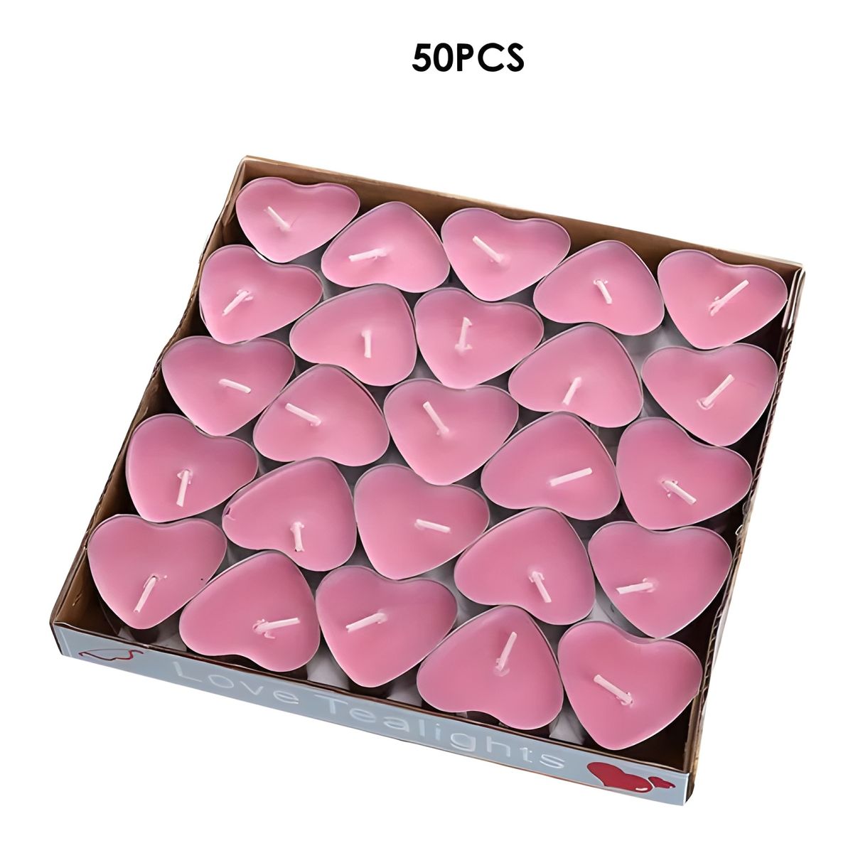 GENERICO - Velas flotantes corazón pack 50 unidades rosa