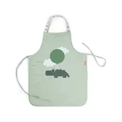 DONE BY DEAR - Delantal Impermeable - Happy Clouds - Verde - Done by deer