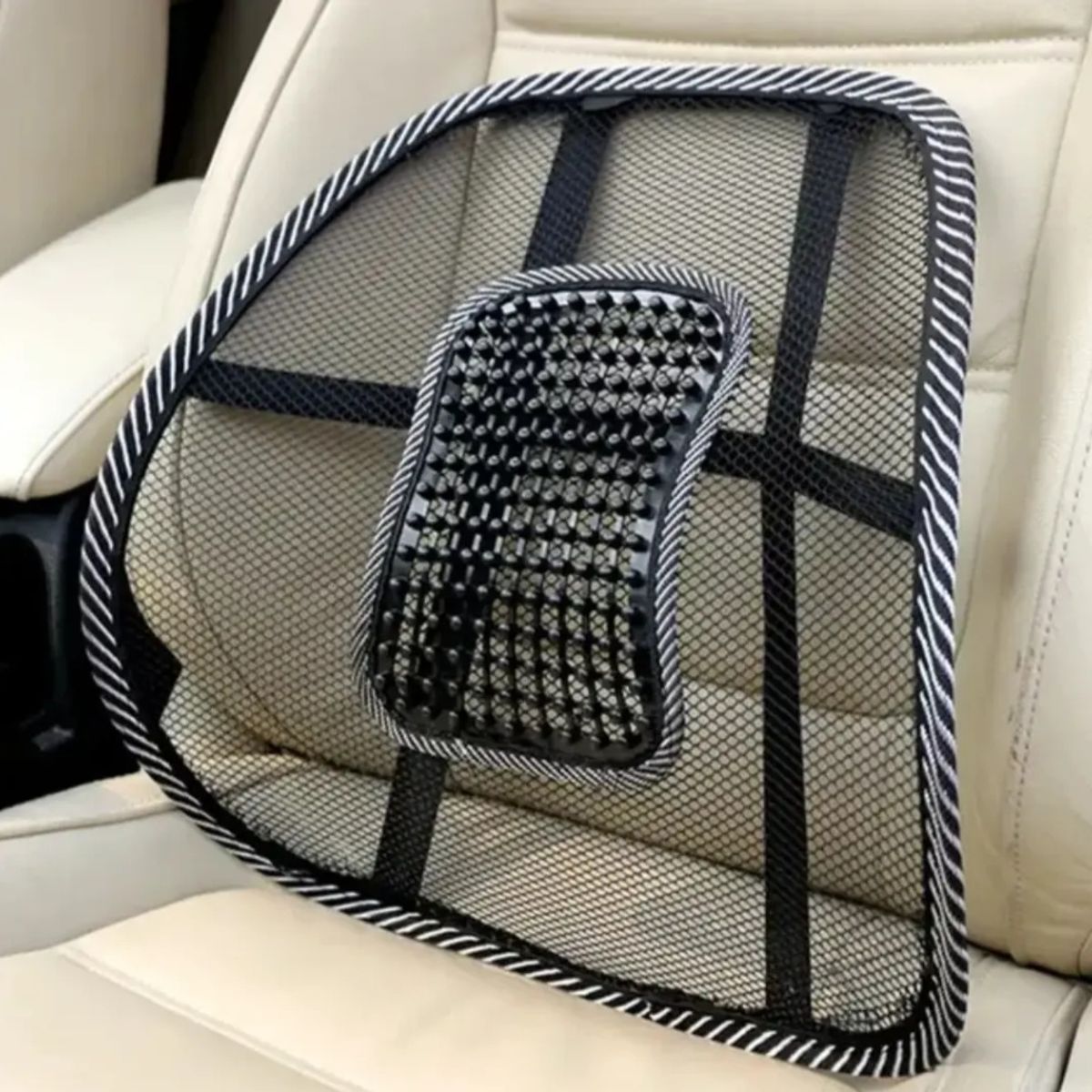 GENERICO - Soporte lumbar ergonómico para Asiento Automóvil en Negro