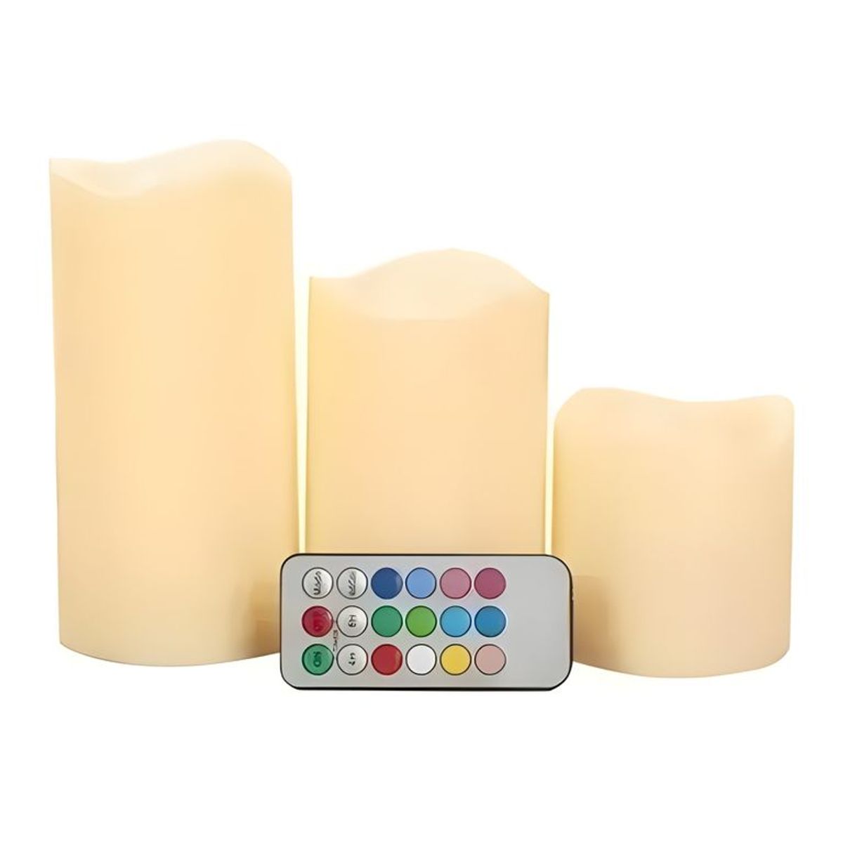 GENERICO - Pack 3 velas LED con control RGB