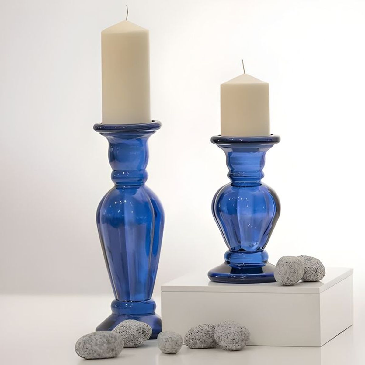 GENERICO - Candelabro 20 cm azul