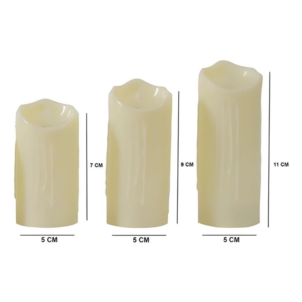 GENERICO - Pack 6 velas LED luz cálida 5x7 cm