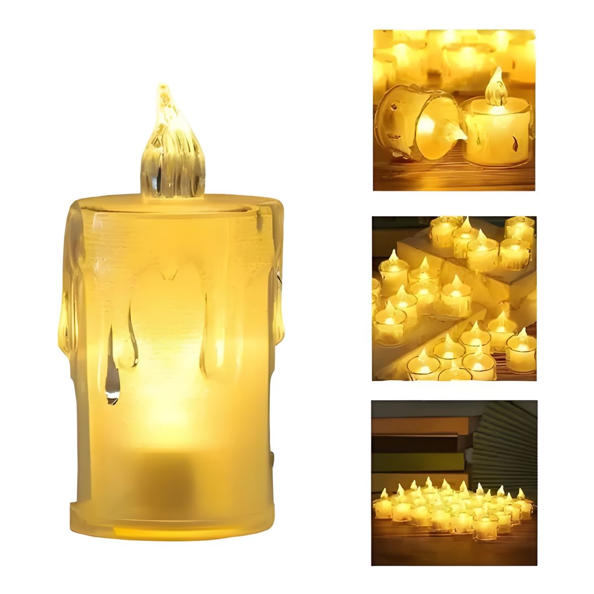 GENERICO - Velas LED navidad decorativas 8 cm