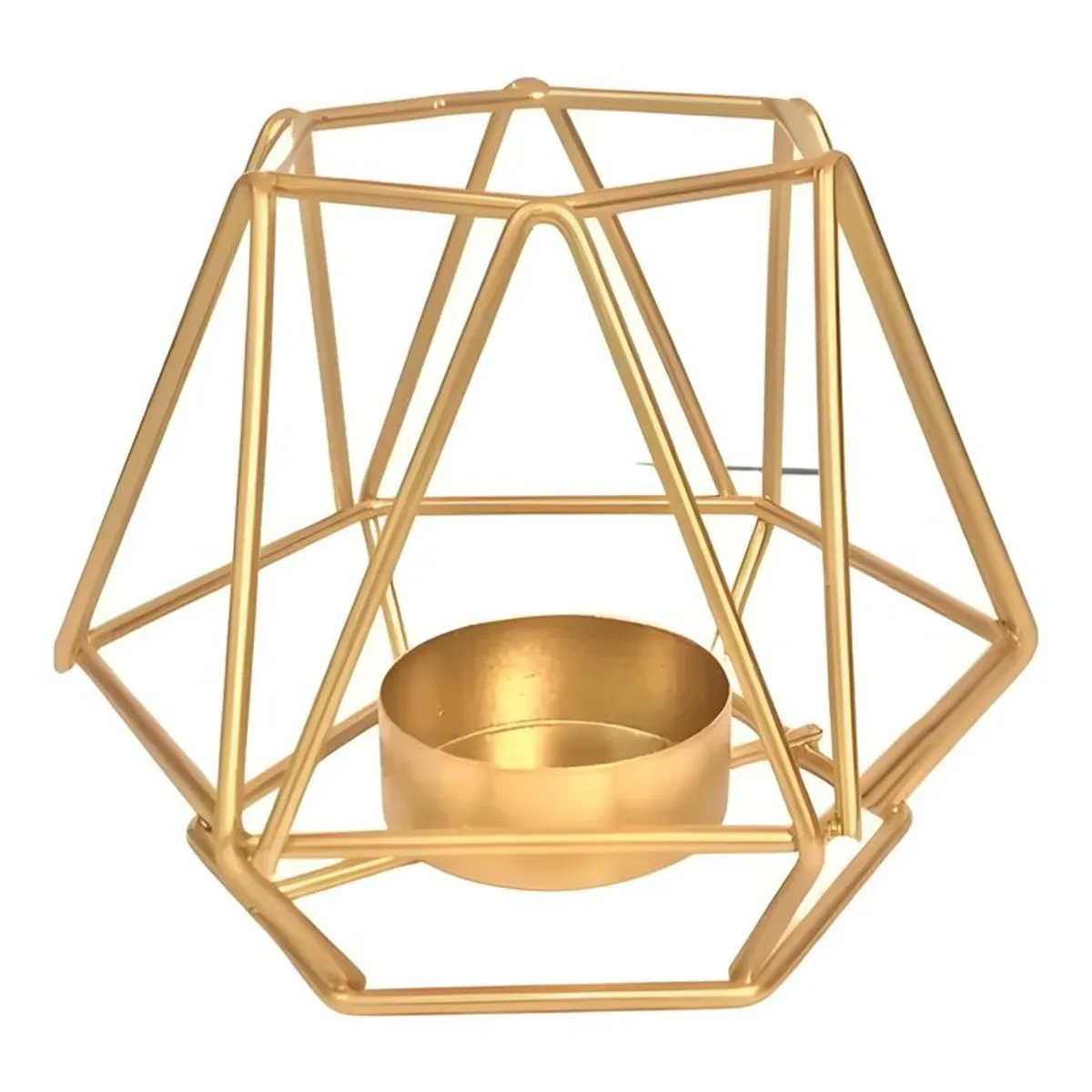 GENERICO - Candelabro porta vela geométrico decorativo dorado