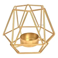 GENERICO - Candelabro porta vela geométrico decorativo dorado